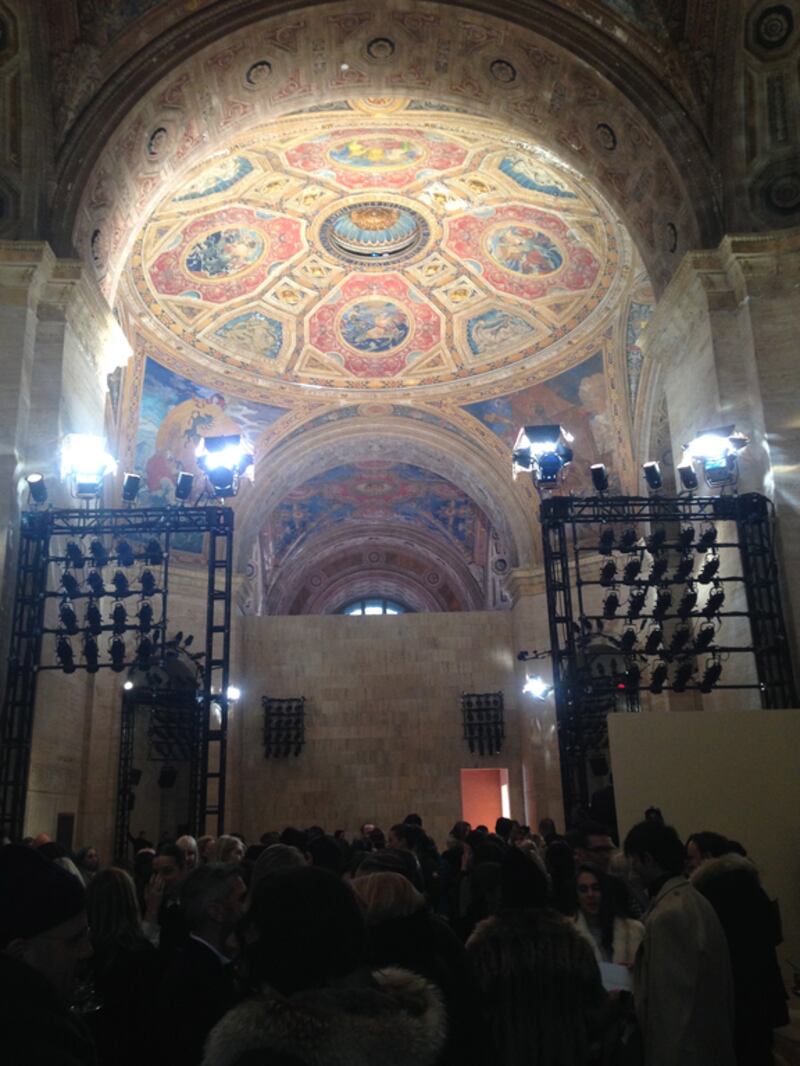 The incredible Italian neo-renaissance space of Cipriani was the backdrop for Victoria Beckham’s show. Photo by Nadia El Dasher