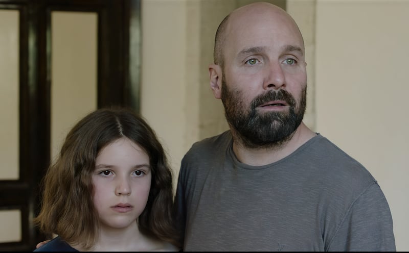 A House in Jerusalem follows a bereaved father and his daughter, played by Johnny Harris and Miley Locke. Photo: Heretic Films