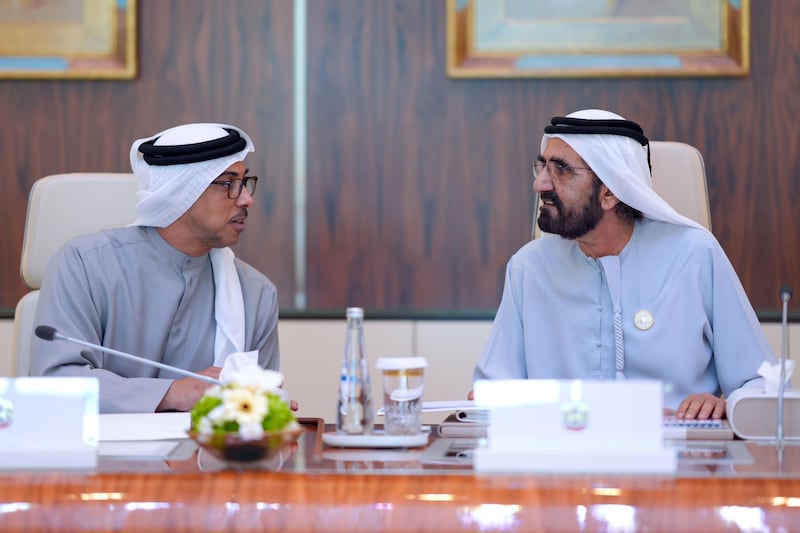 Sheikh Mohammed bin Rashid, Vice President, Prime Minister and Ruler of Dubai, chairs a Cabinet meeting at Qasr Al Watan in Abu Dhabi. Photo: Sheikh Mohammed bin Rashid