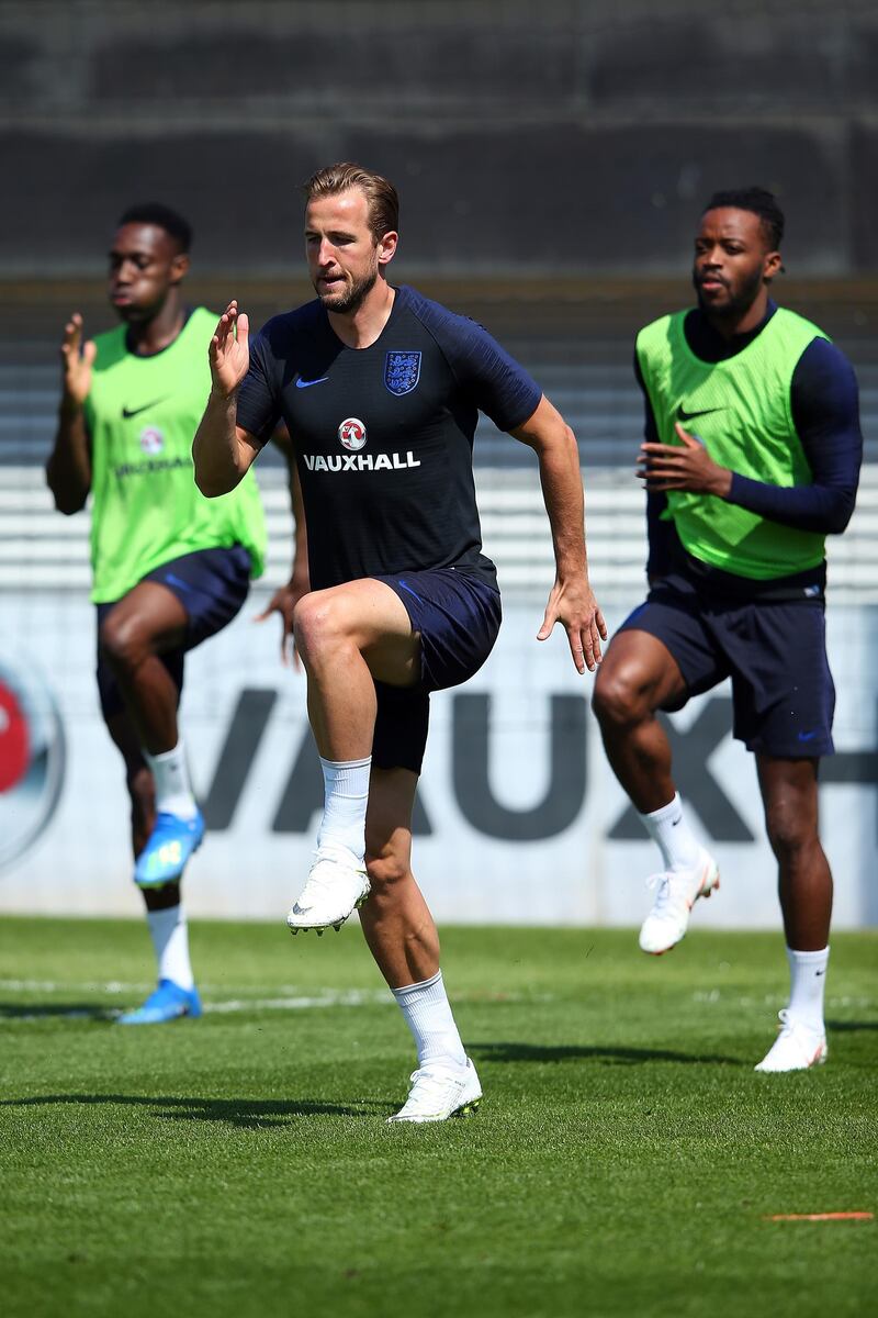 England captain Harry Kane takes part in training.  Alex Livesey / Getty Images