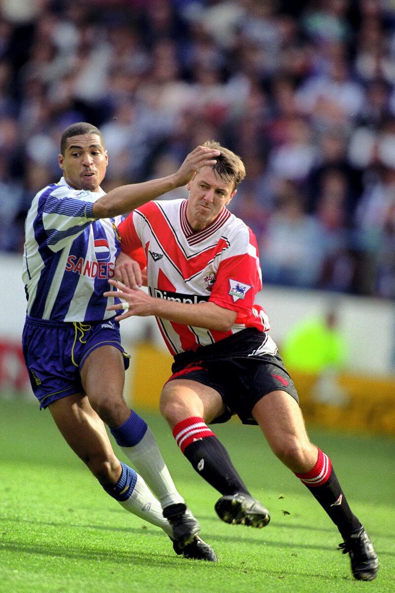 DES WALKER (SW) MATTHEW LE TISSIER (S) SHEFFIELD WEDNESDAY V SOUTHAMPTON  (Photo by Neal Simpson/EMPICS via Getty Images)