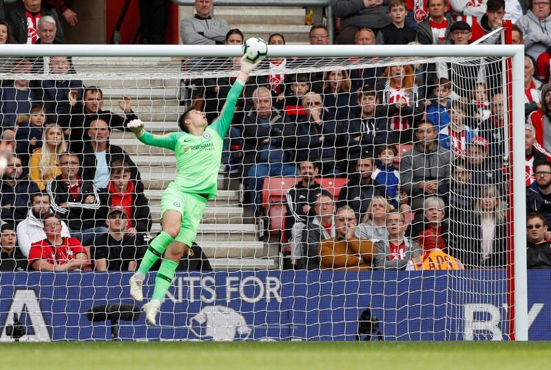 Goalkeeper: Kepa Arrizabalaga (Chelsea) – Had to make a series of saves to earn his clean sheet at Southampton and allow Chelsea’s attackers to claim three points. Reuters