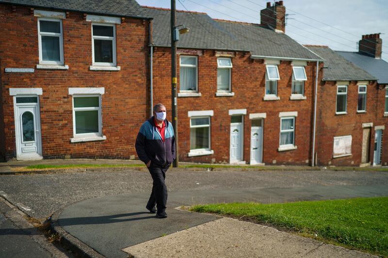 Brian Jolly of Easington Colliery Heritage Group takes his afternoon exercise in Easington Colliery. Getty Images