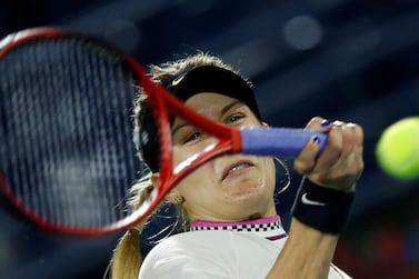 Eugenie Bouchard overcame Vera Lapko in her first-round match at the Dubai Duty Free Tennis WTA Championships in Dubai on Sunday. EPA