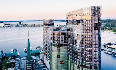 The Ritz-Carlton Perth is located on the Elizabeth Quay waterfront. Photo: Ritz-Carlton