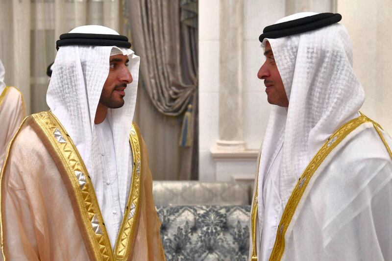 Hamdan bin Mohamed Al Maktoum with Hazza bin Zayed al Nahyan for Eid Al Ahda.

Courtesy Dubai Media Office