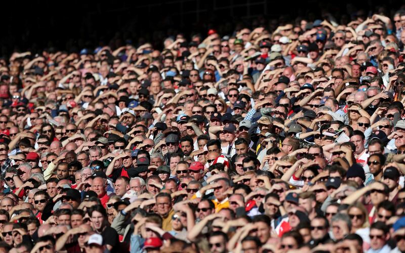 Arsenal fans inside the Emirates Stadium during a match against Watford. Reuters
