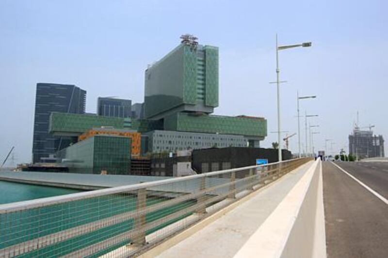 ABU DHABI - UNITED ARAB EMIRATES - 08MAY2013 - Al Maryah Island (formerly Sowwah Island) Sowwah Square under construction and which is now a freezone and may have new security in place in Abu Dhabi. Ravindranath K / The National