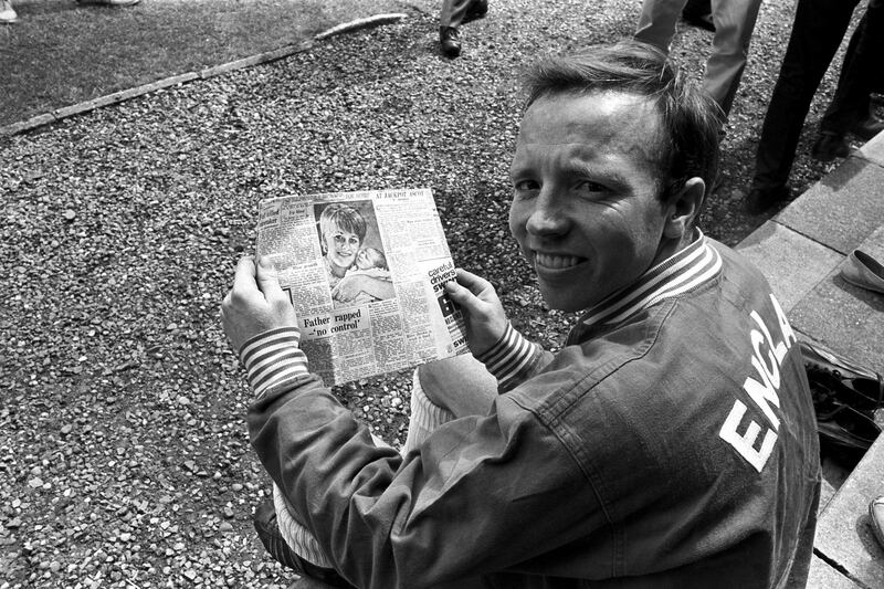 Nobby Stiles at England training in 1966. PA