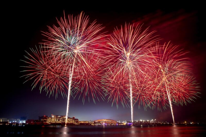 Fireworks are set off from the Yas Bay waterfront to mark Eid Al Fitr on May 13th, 2021.  Victor Besa / The National.
Reporter: None for News