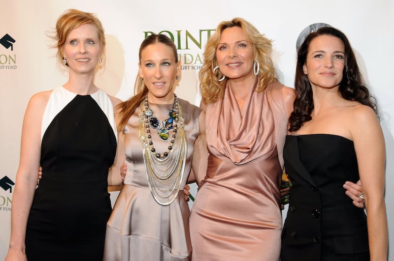 NEW YORK - APRIL 07:  Actors Cynthia Nixon, Sarah Jessica Parker, Kim Cattrall and Kristin Davis arrive at the Point Foundation hosts Point Honors... The Arts at Capitale on April 7, 2009 in New York City.  (Photo by Bryan Bedder/Getty Images)
