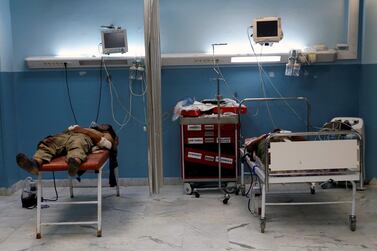 Injured soldiers of the eastern forces led by Field Marshal Haftar lie on beds at the Gharyan hospital, Libya. Reuters