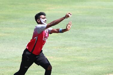 Karthik Meiyappan, the 19-year-old leg spinner, will get his chance to stake a claim for a place in the UAE squad. Chris Whiteoak / The National