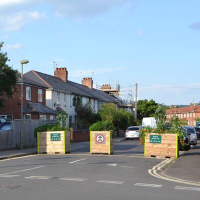 Planters block off roads in Oxford. Photo: Oxfordshire County Council