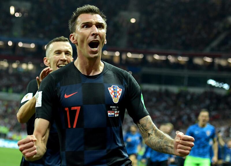 Mario Mandzukic celebrates scoring. EPA