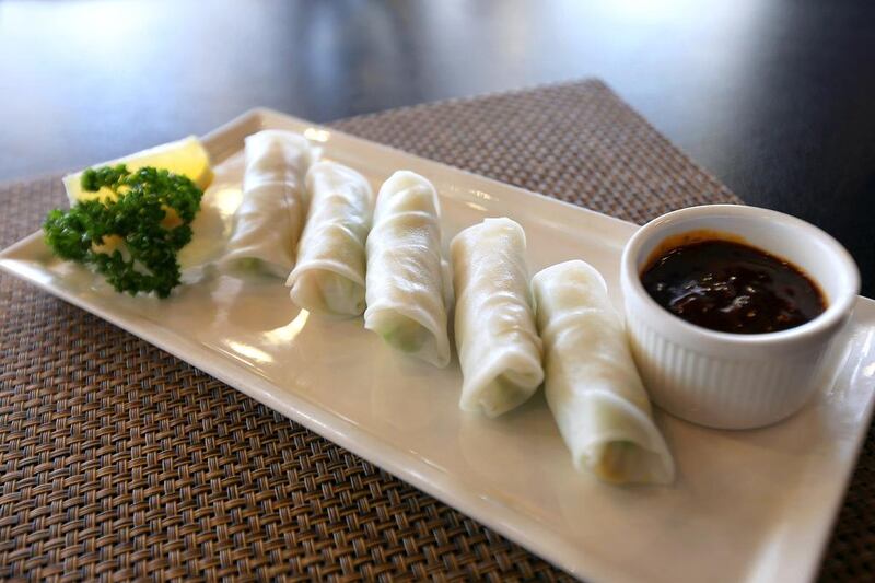 A rice wrapper dish, the vegetarian spring roll, at Wonton House. Pawan Singh / The National