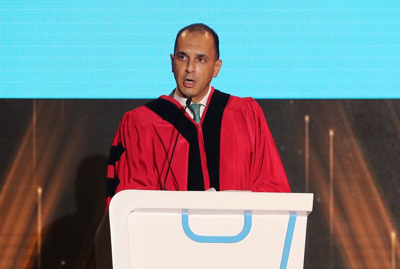 Dr Seghir addresses the guests and graduating students