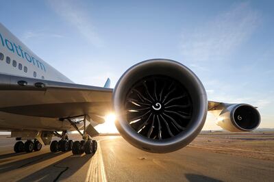 Commercial GE9X engine. GE Aerospace has been supporting industry initiatives to approve and adopt 100 per cent sustainable aviation fuel. Photo: GE Aerospace