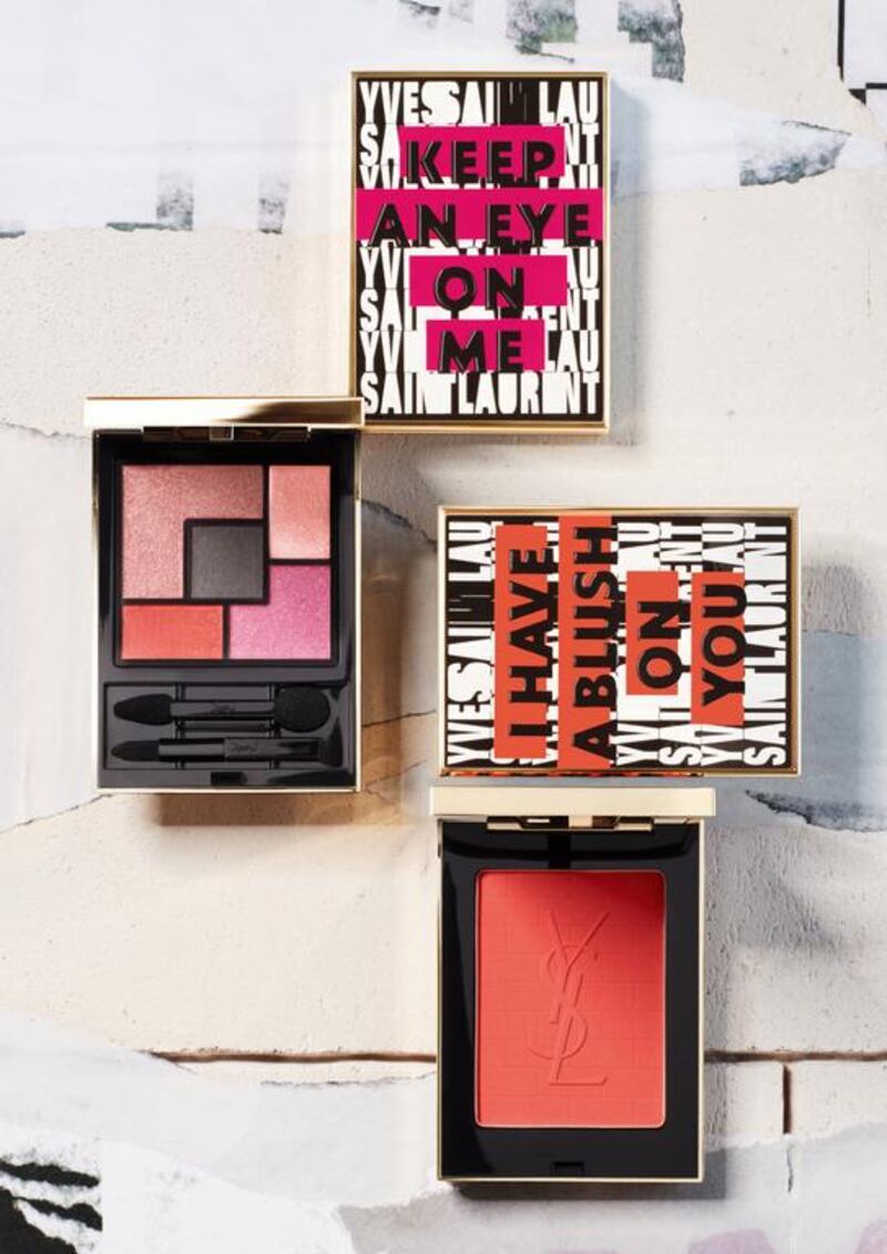 Eye shadows and blush from the YSL Beauty spring make-up collection. Courtesy YSL 