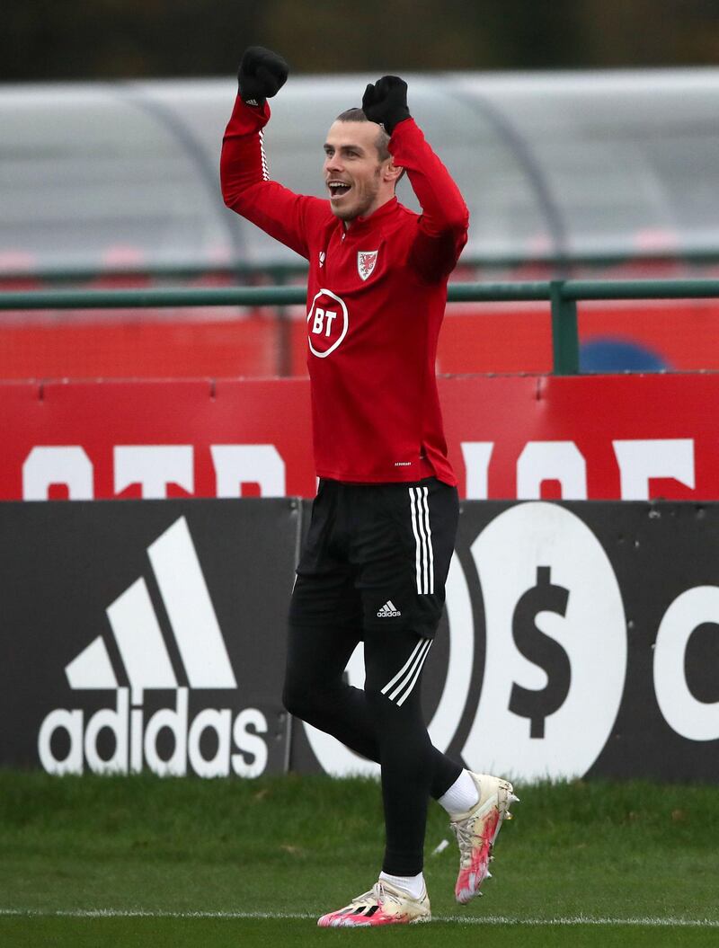 Gareth Bale during a Wales training session at The Vale Resort, Pontyclun. PA