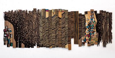El Anatsui's The Bend in the River sold on the opening day for $600,000. Photo: Art Dubai