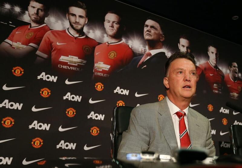 Louis van Gaal appears at a press conference as he is introduced as the new Manchester United manager at Old Trafford on July 17, 2014. AFP