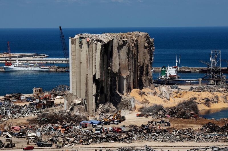 FILE PHOTO: A general view shows the damaged port area in the aftermath of a massive explosion in Beirut, Lebanon, August 17, 2020. REUTERS/Alkis Konstantinidis/File Photo