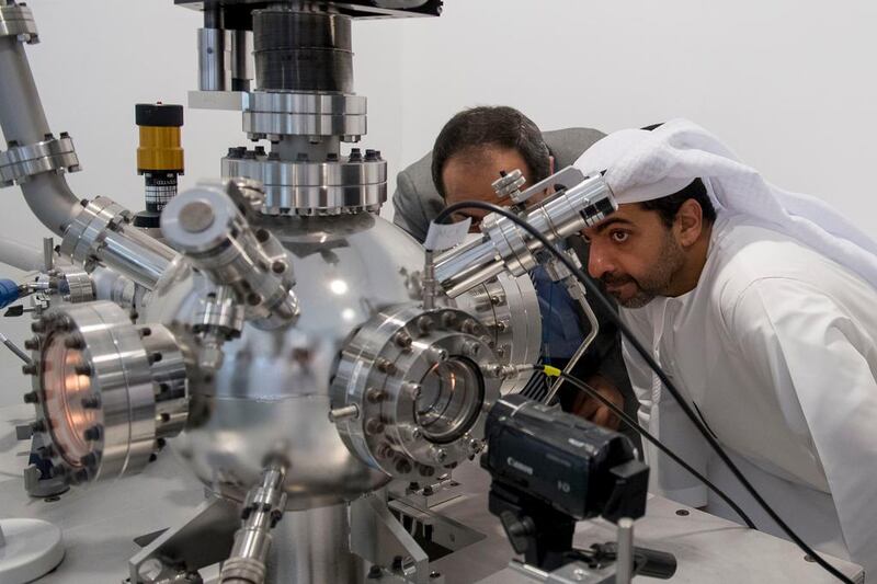 Sheikh Hamed at the new campus at Khalifa University.