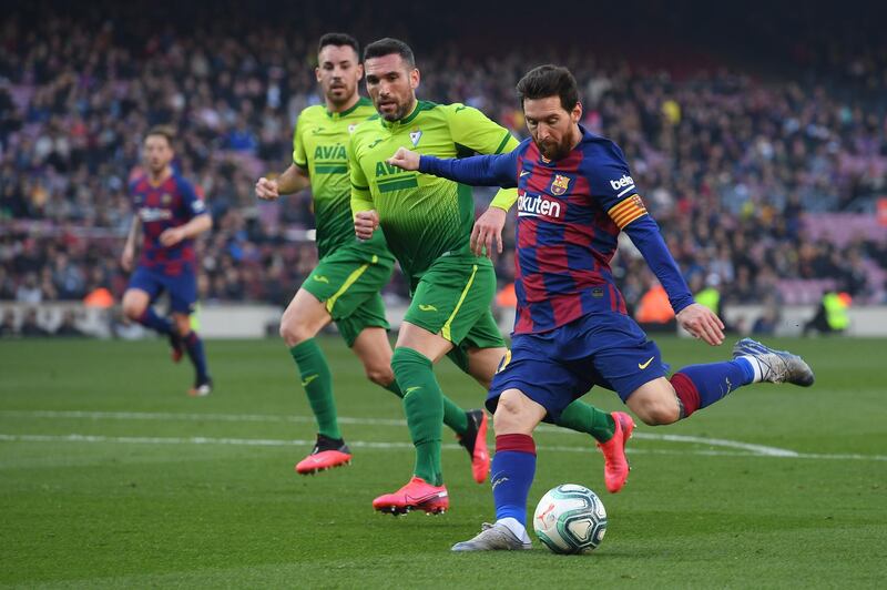 Barcelona's Lionel Messi in action. AFP