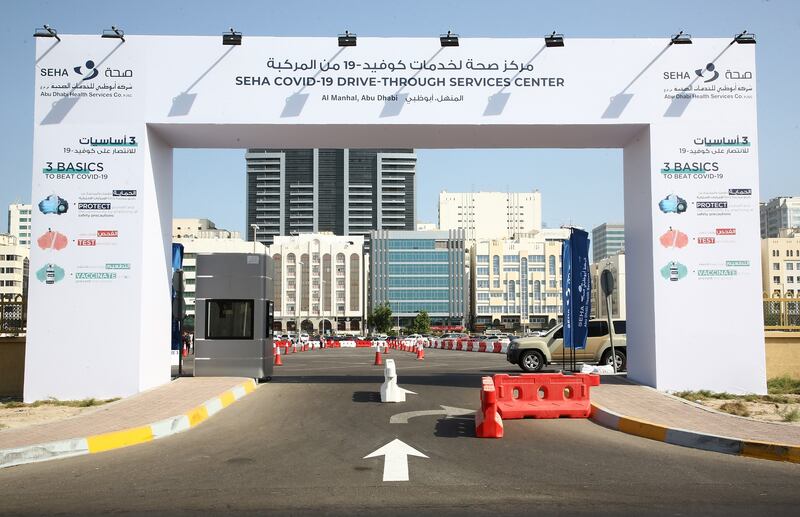 A convenient new drive-through centre for Covid-19 services has opened in Al Manhal, Abu Dhabi. Courtesy Seha