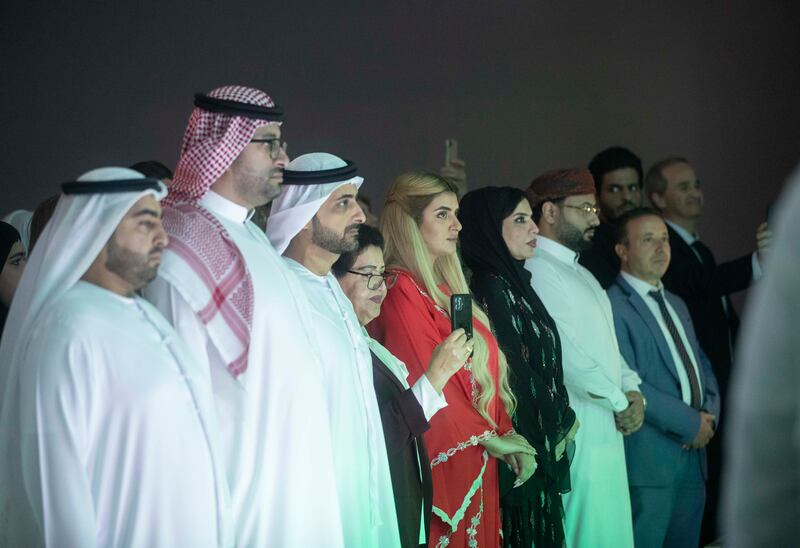 Sheikha Mahra bint Mohammed (in red) joined the celebration