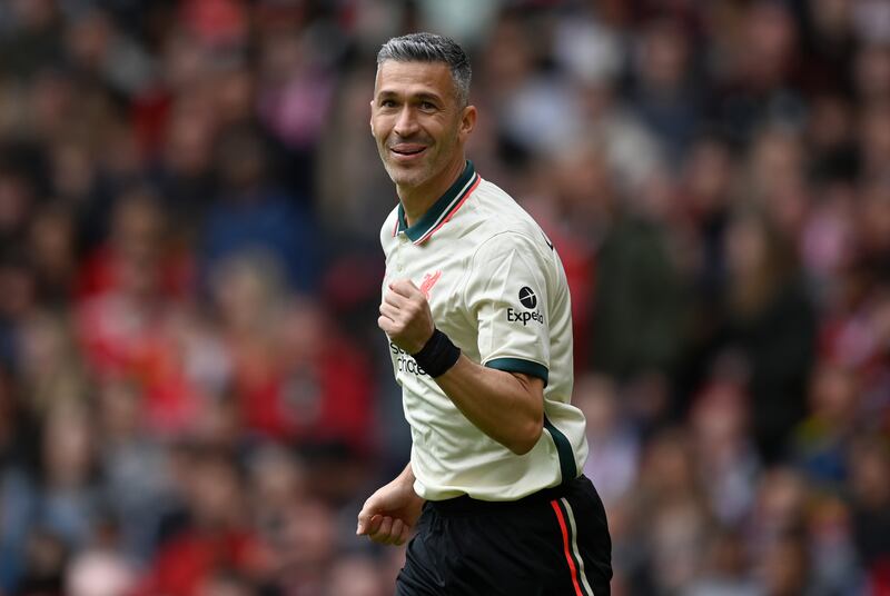 Luis Garcia of Liverpool celebrates scoring his team's first goal. Getty