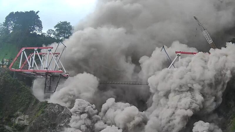 Gladak Perak Bridge following the eruption of Mount Semeru. Reuters