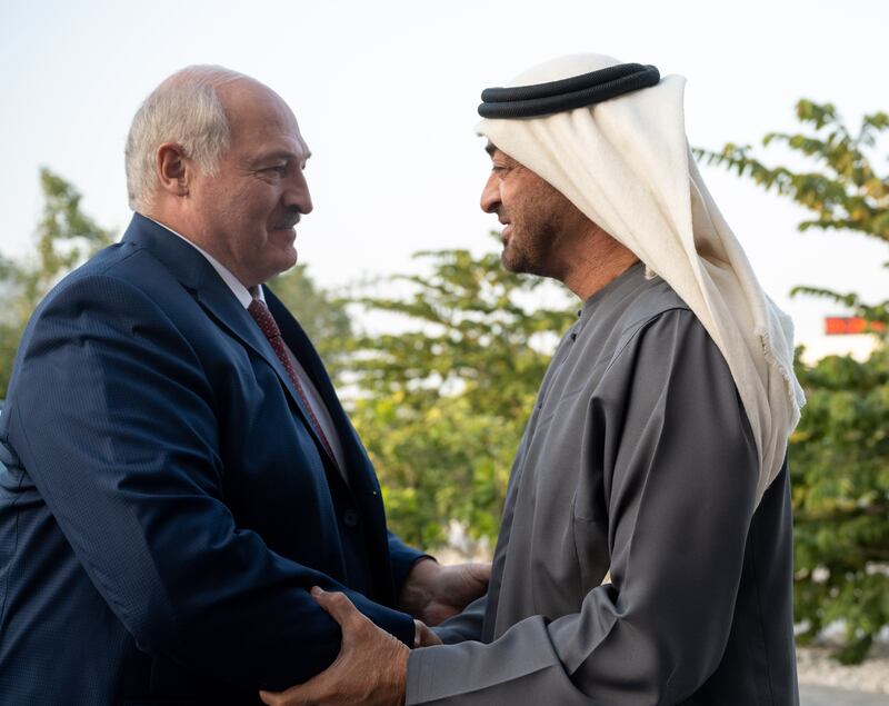 President Sheikh Mohamed on Friday received President Alexander Lukashenko of Belarus, in Abu Dhabi. All photos: Presidential Court 