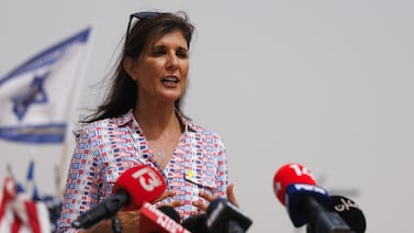 Nikki Haley, former presidential candidate, speaks during a news conference in Sderot, Israel. Bloomberg