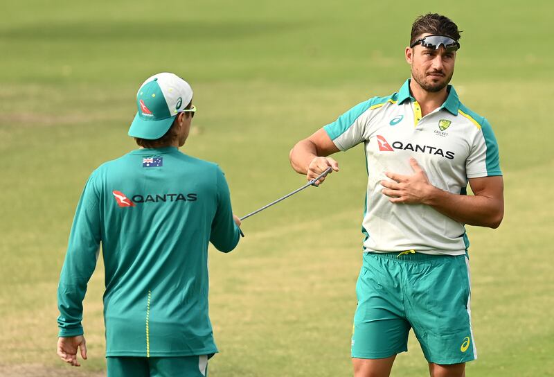 Australia all-rounder Marcus Stoinis trains for the ODI and T20 tour of Pakistan. Getty