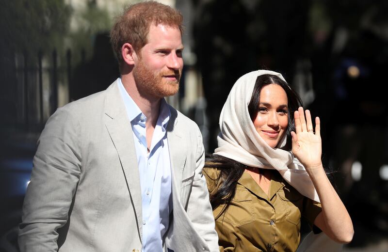 The Duke and Duchess of Sussex, Prince Harry and his wife Meghan, arrive at Auwal Mosque, the first and oldest mosque in South Africa, in the Bo Kaap district of Cape Town, South Africa, September 24, 2019. REUTERS/Sumaya Hisham