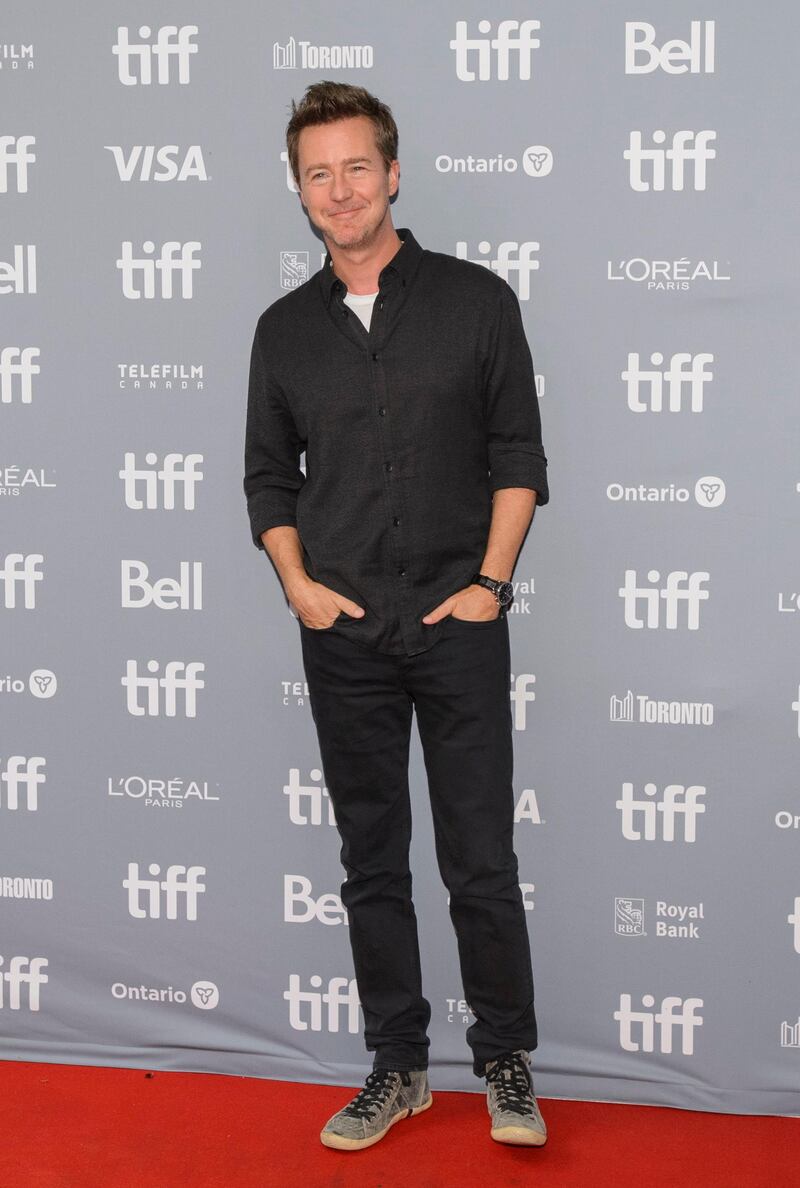 Edward Norton arrives for the press conference for 'Motherless Brooklyn' at the Toronto International Film Festival on September 11, 2019. AP