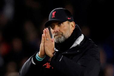 FILE PHOTO: Soccer Football - Premier League - Brighton & Hove Albion v Liverpool - The American Express Community Stadium, Brighton, Britain - January 14, 2023 Liverpool manager Juergen Klopp looks dejected after the match Action Images via Reuters/Andrew Couldridge EDITORIAL USE ONLY.  No use with unauthorized audio, video, data, fixture lists, club/league logos or 'live' services.  Online in-match use limited to 75 images, no video emulation.  No use in betting, games or single club /league/player publications.   Please contact your account representative for further details.  / File Photo