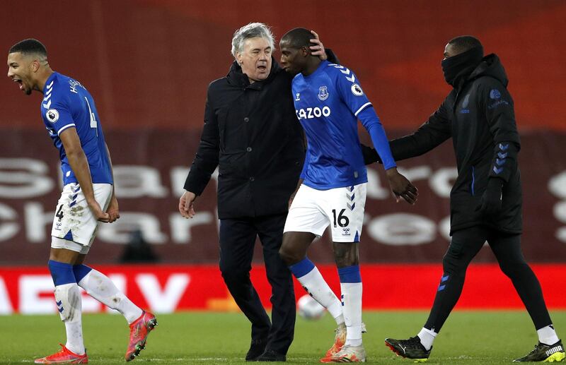 Abdoulaye Doucoure, 5 - The midfielder gave the ball away in dangerous situations a number of times. The Frenchman was sloppy in possession but rugged in the challenge, which was important as Everton protected the lead. EPA