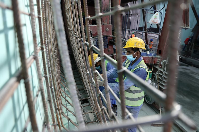 Workers inside the Etihad Rail tunnel in Fujairah. It has been one of the most challenging construction projects seen in the country to date.