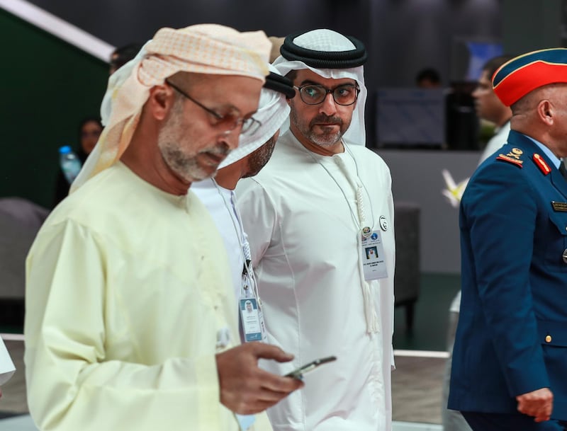 Abu Dhabi, U.A.E., February 20, 2019. INTERNATIONAL DEFENCE EXHIBITION AND CONFERENCE  2019 (IDEX) Day 4--  Colour images.--  H.H. Sheikh Hamed bin Zayed Al Nahyan visits IDEX.
Victor Besa/The National
Section:  NA