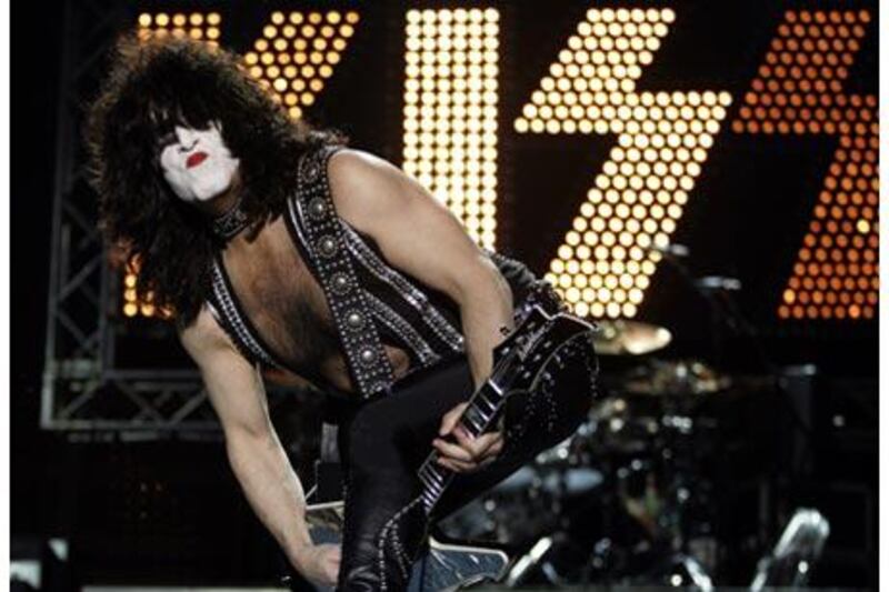 Paul Stanley on stage during a Kiss concert in Bogotá, Colombia, part of the band's  mammoth current tour. "Bigger, better, more is how I would describe this tour," he says.