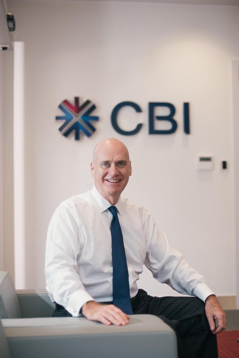Dubai, UAE. September 15th 2015. Mark Robinson, CEO of Commercial Bank International, sits for a portrait at the bank's offices in Deira, Dubai. Alex Atack for The National.  *** Local Caption ***  AA_1509_CBI-4.jpg