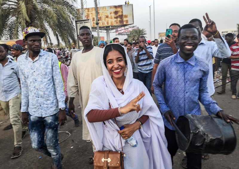 Alaa Saleh, a 22-year-old engineering student has become the face of Sudan's demonstrations. AFP