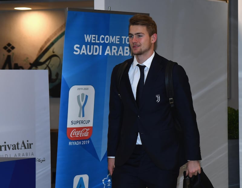 Matthijs de Ligt of Juventus arrives at Riyadh Airport, Saudi Arabia.  Getty Images