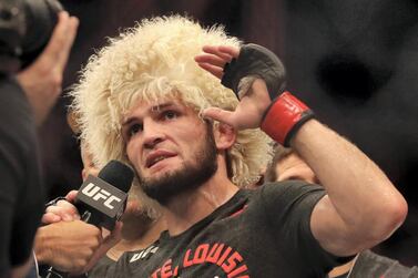 Khabib Nurmagomedov defeated Dustin Poirier in the main event of UFC 242 at Yas Island in Abu Dhabi in September. Chris Whiteoak / The National