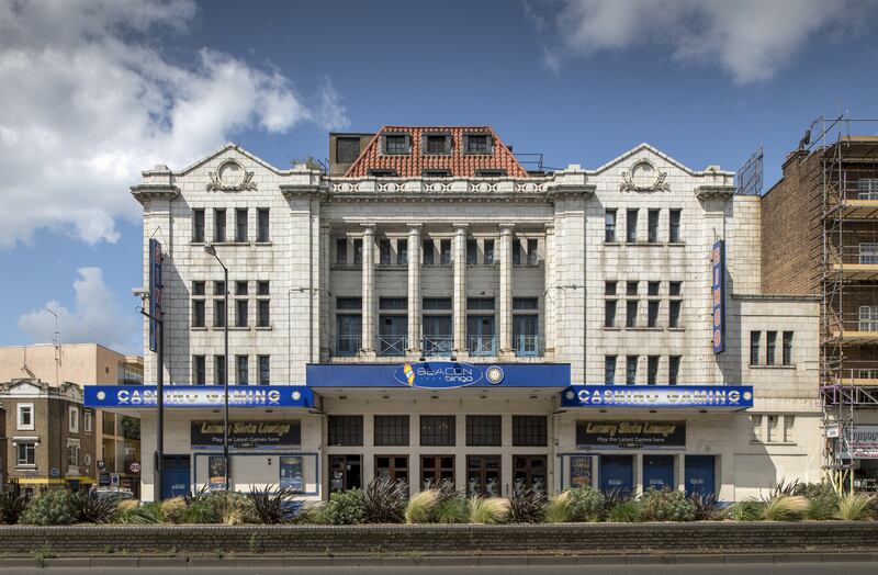 Streatham Hill Theatre in south London which is in need of significant conservation and repair. The theatre, which opened in 1929, has been added to Historic England's at-risk register.