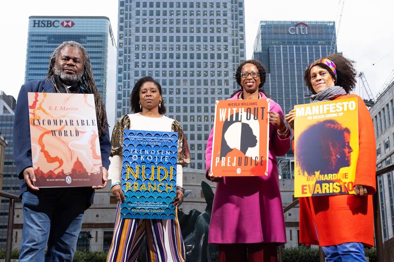 Authors Steven Ian Martin, Irenosen Okojie, Nicola Williams and Bernardine Evaristo mark Black History Month last October in London
