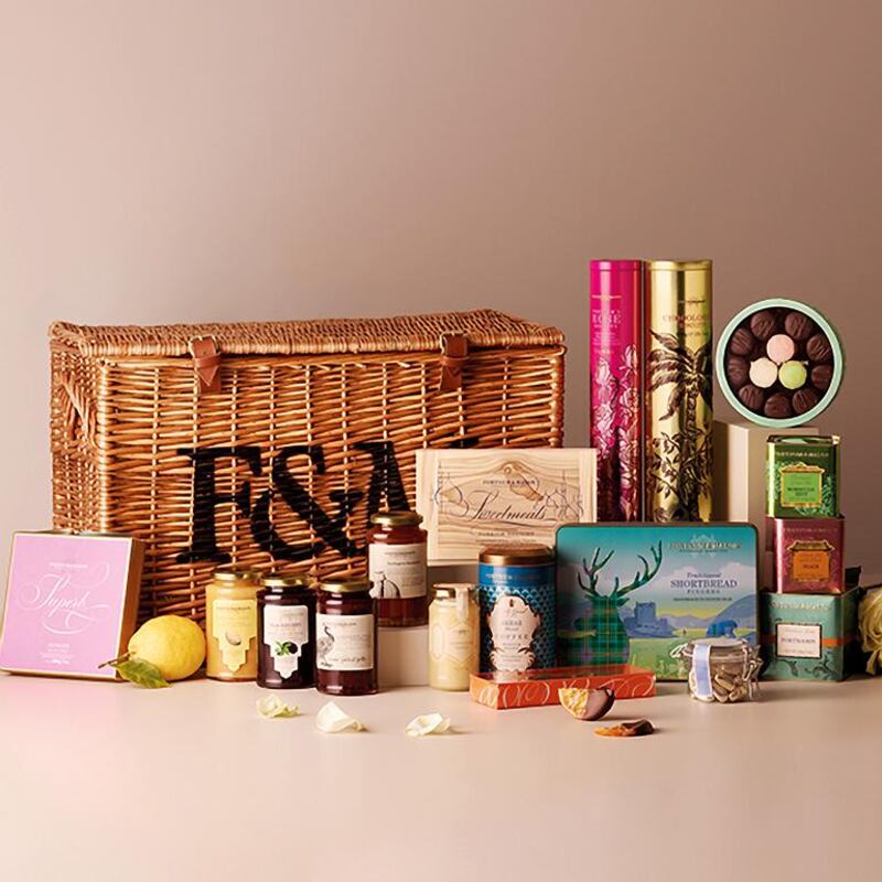 Gourmet gifts. The last word in luxury hampers goes to Fortnum & Mason. Either visit the store in downtown Dubai or order online at www.fortnumandmason.com. Delicious offerings include The Burlington hamper, for around Dh1,400, which contains rose-petal jelly, rich Akbar coffee, Chocolossus biscuits and pots of gold almonds. Courtesy of  Fortnum & Mason